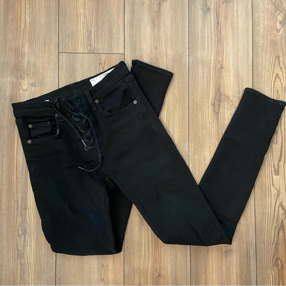 Rag & Bone Black Lace Front Jean